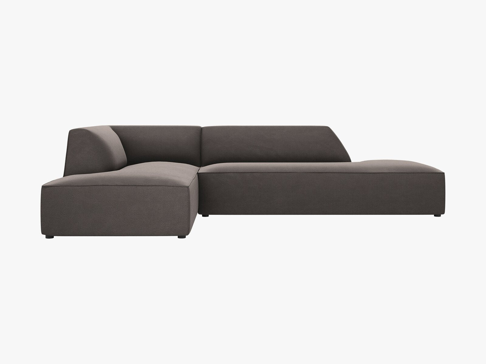 Micadoni Ecksofa Ruby 4-Sitzer Links Samt Salvador Dunkelgrau