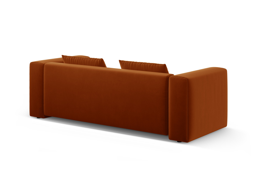 Cosmopolitan Design Schlafsofa Verona 3-Sitzer mit Bettkasten Samt Casino Terrakotta