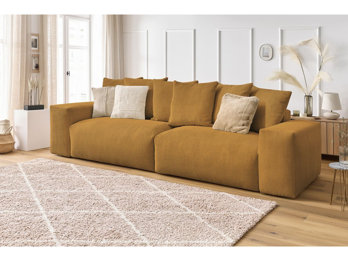 Bobochic Voltaire Sofa 4-Sitzer 320 × 124 cm Cordsamt Gelb