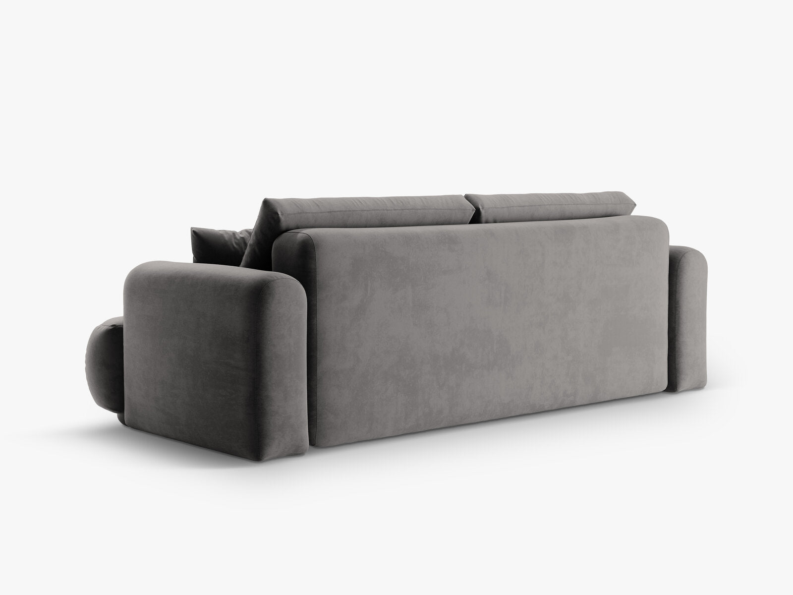 Micadoni Ella Schlafsofa 3-Sitzer mit Bettkasten Samt Vogue Grau