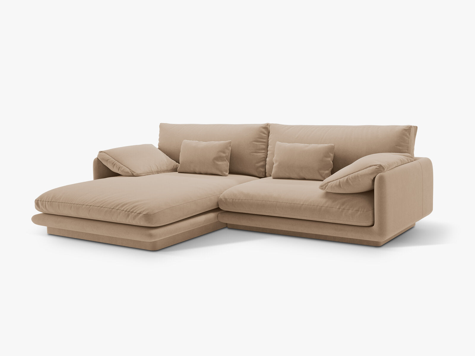 Micadoni Ecksofa Torino 4-Sitzer Links Samt Sand