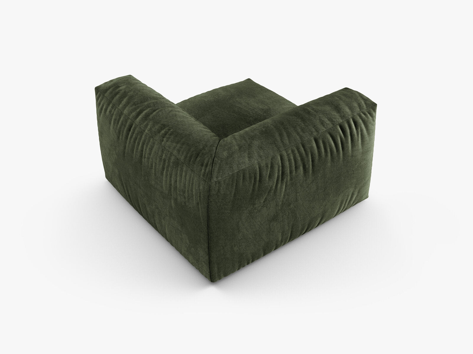 Micadoni symmetrisches Eckmodul Martina 1-Sitzer 90cm Sitztiefe Samt Vogue Grün