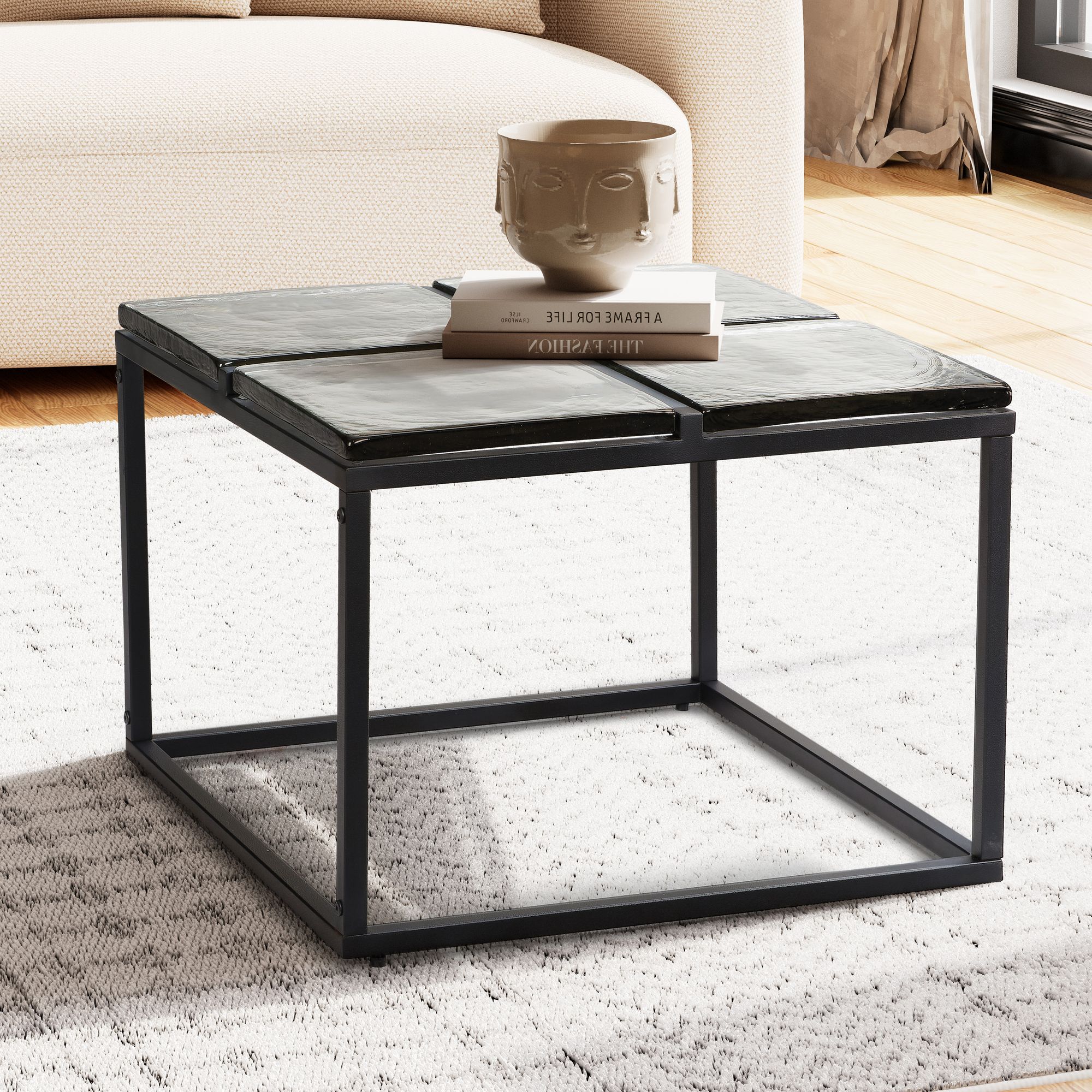 Couchtisch Holtalen Schwarz 58 × 58 × 43,5 cm