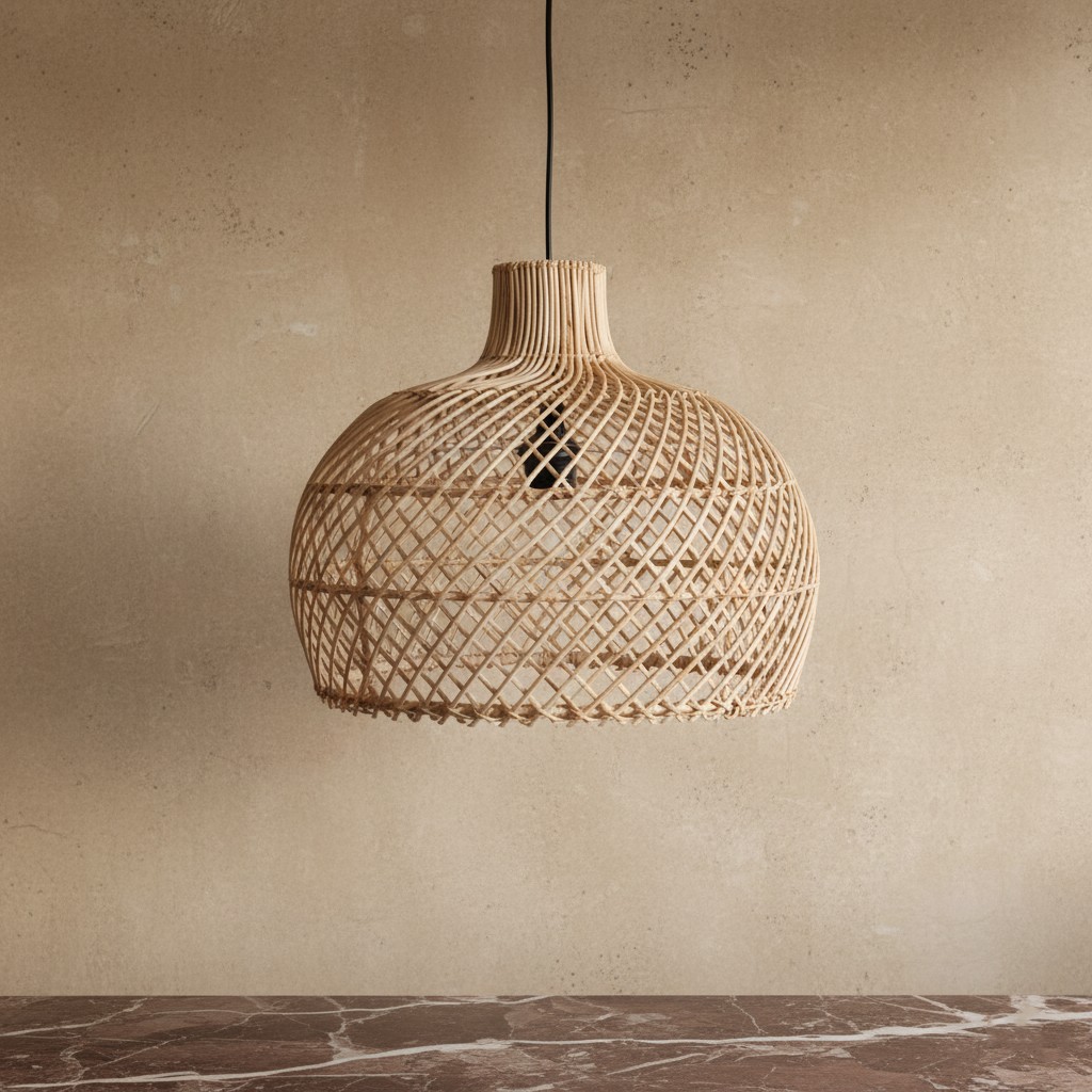 Raw Materials Maze Rattan-Hängelampe natur Ø 42x36cm