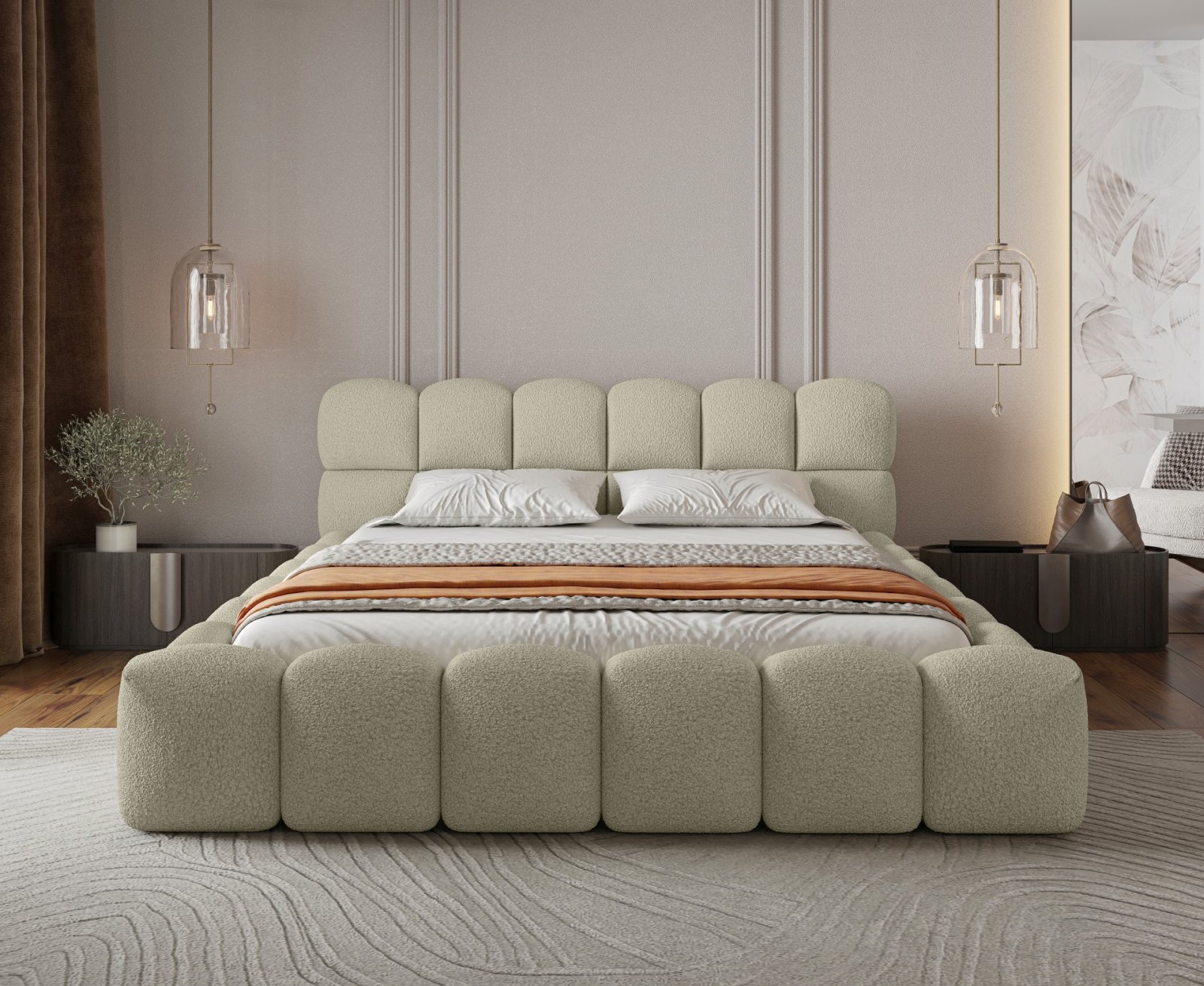 Polsterbett Vento-Slim Boucle 160x200 mit Metallrahmen Quelle 03