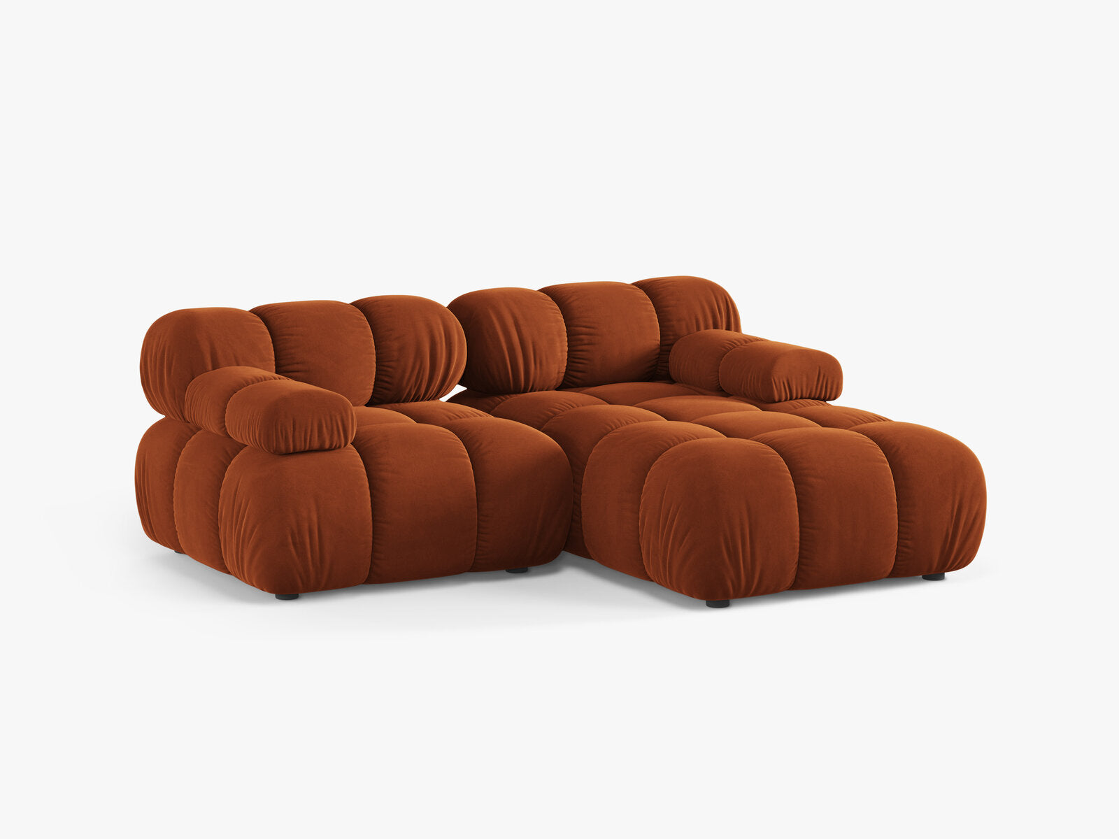 Micadoni Modulares Ecksofa Bellis 3-Sitzer Rechts Samt Bluvel Terrakotta