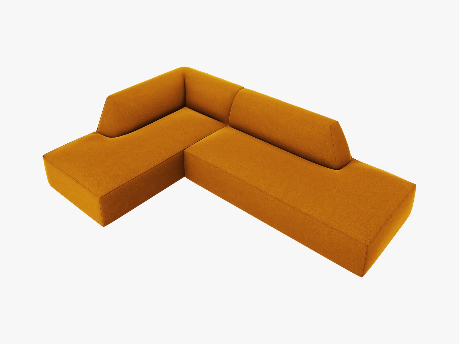 Micadoni Ecksofa Ruby 4-Sitzer Links Samt Salvador Gelb