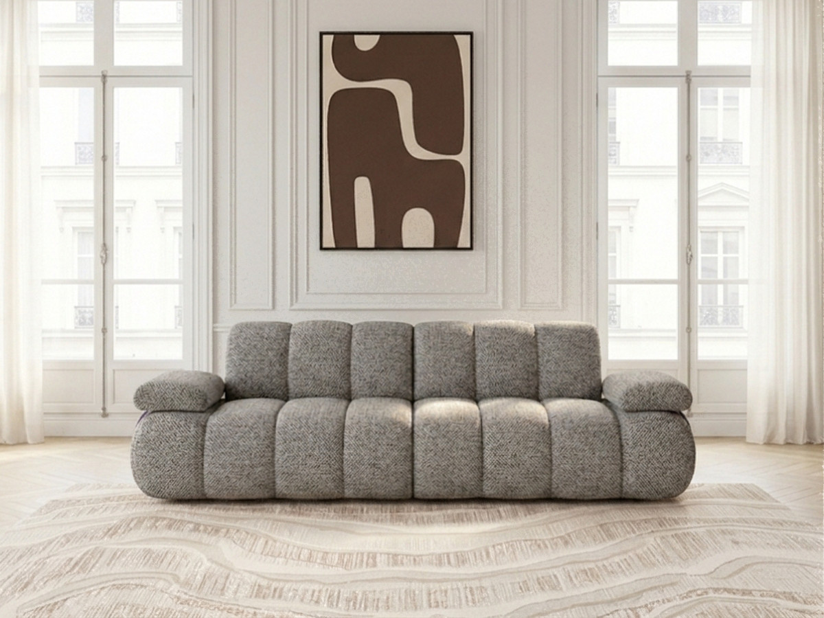 Bobochic Rivoli Sofa 4-Sitzer Melange-Stoff Taupe