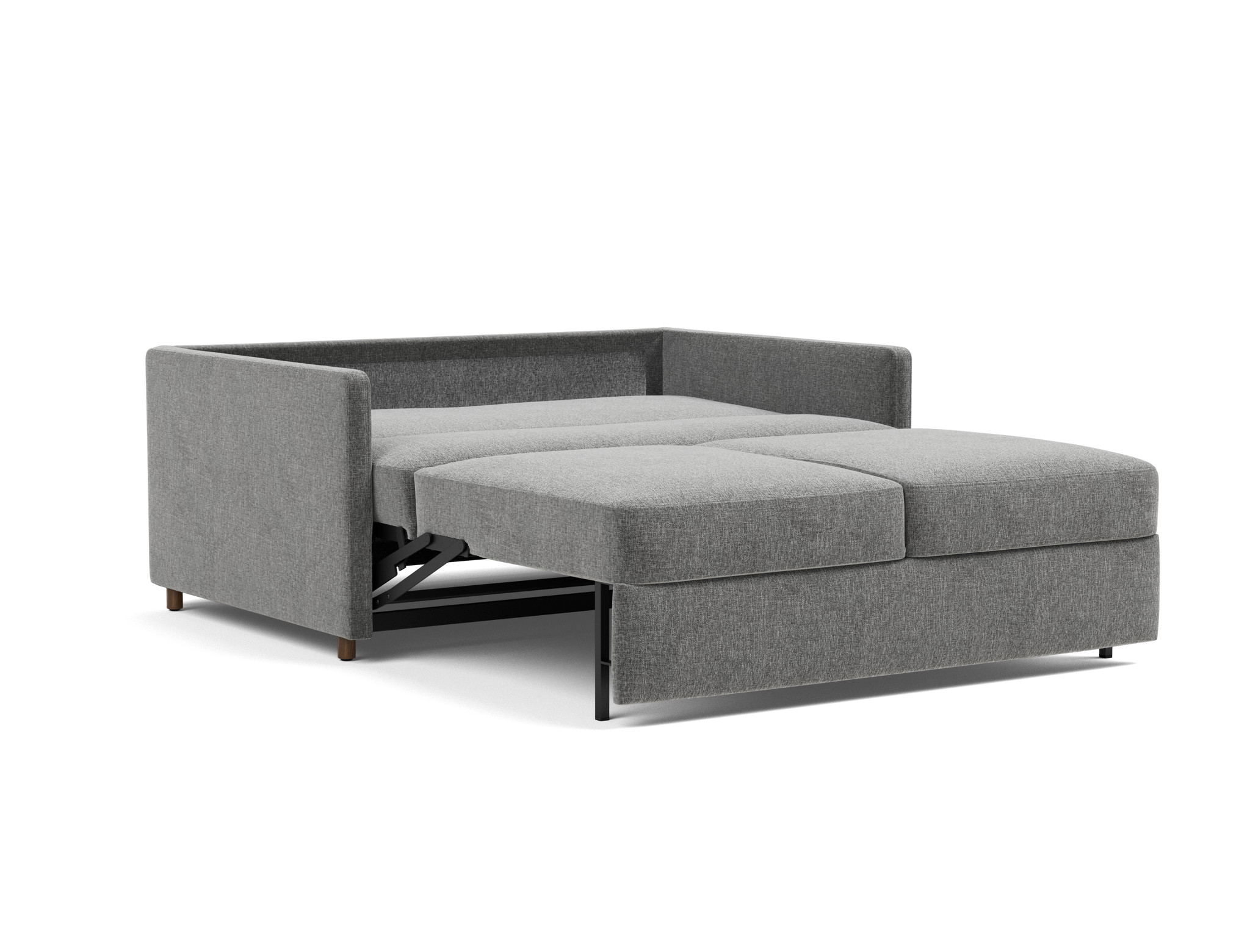 Schlafsofa Neah mit Slim-Armlehnen 140 Strukturierter Stoff Twist 563-Charcoal