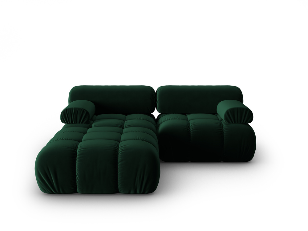 Cosmopolitan Design Modulares Ecksofa Cortina 3-Sitzer Samt Bluvel Flaschengrün