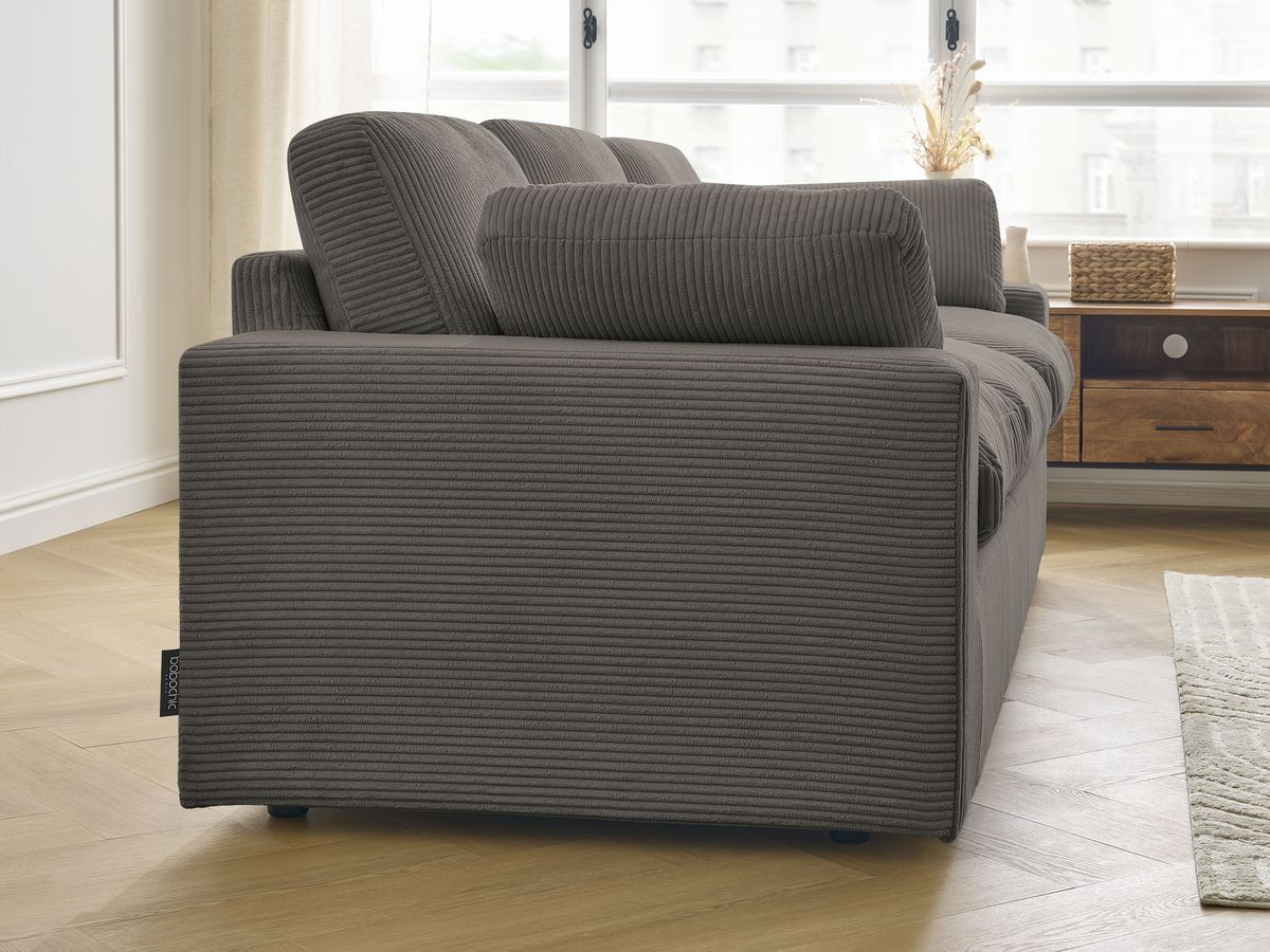 Bobochic Belair Sofa 3-Sitzer 220 × 93 cm Cordsamt Taupe