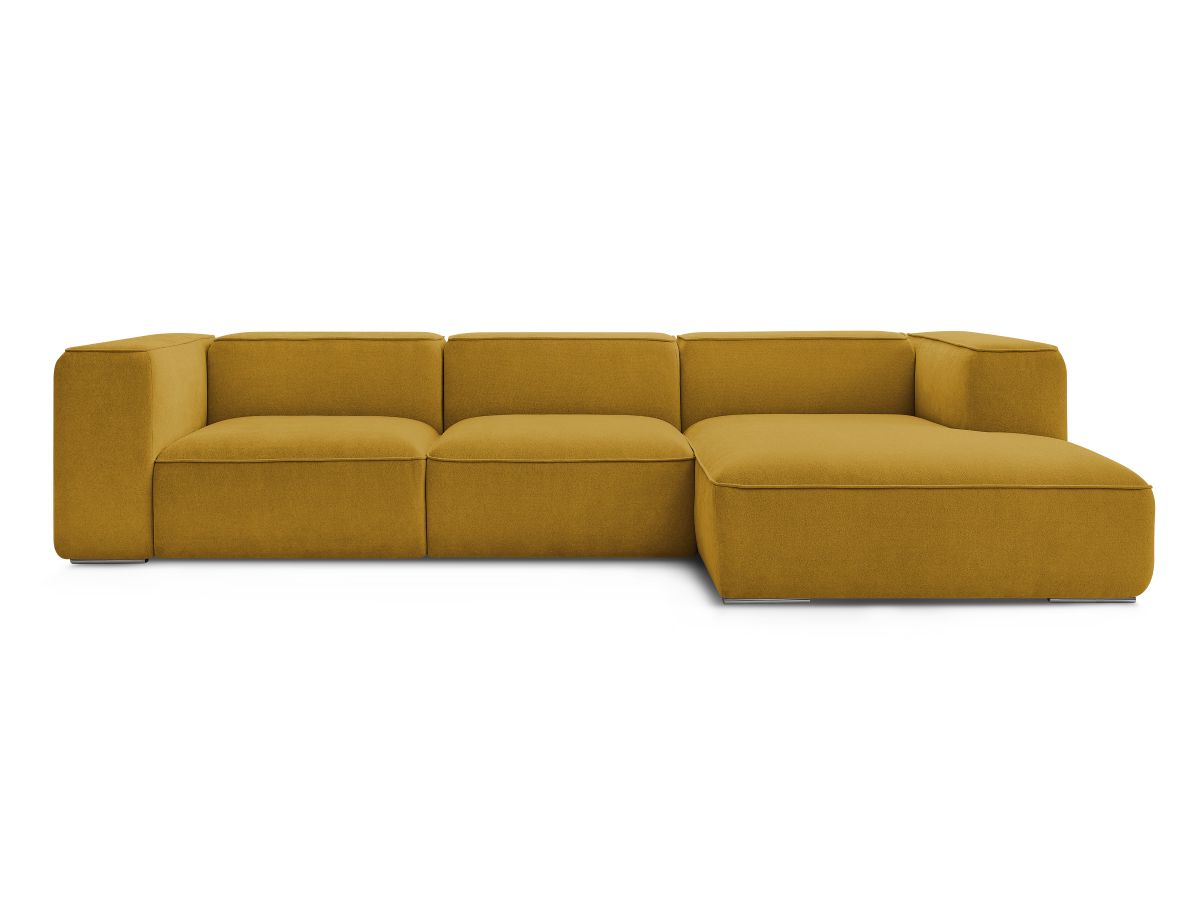 Bobochic Zephyr Ecksofa 349 × 165 cm Strukturstoff Gelb Ecke rechts