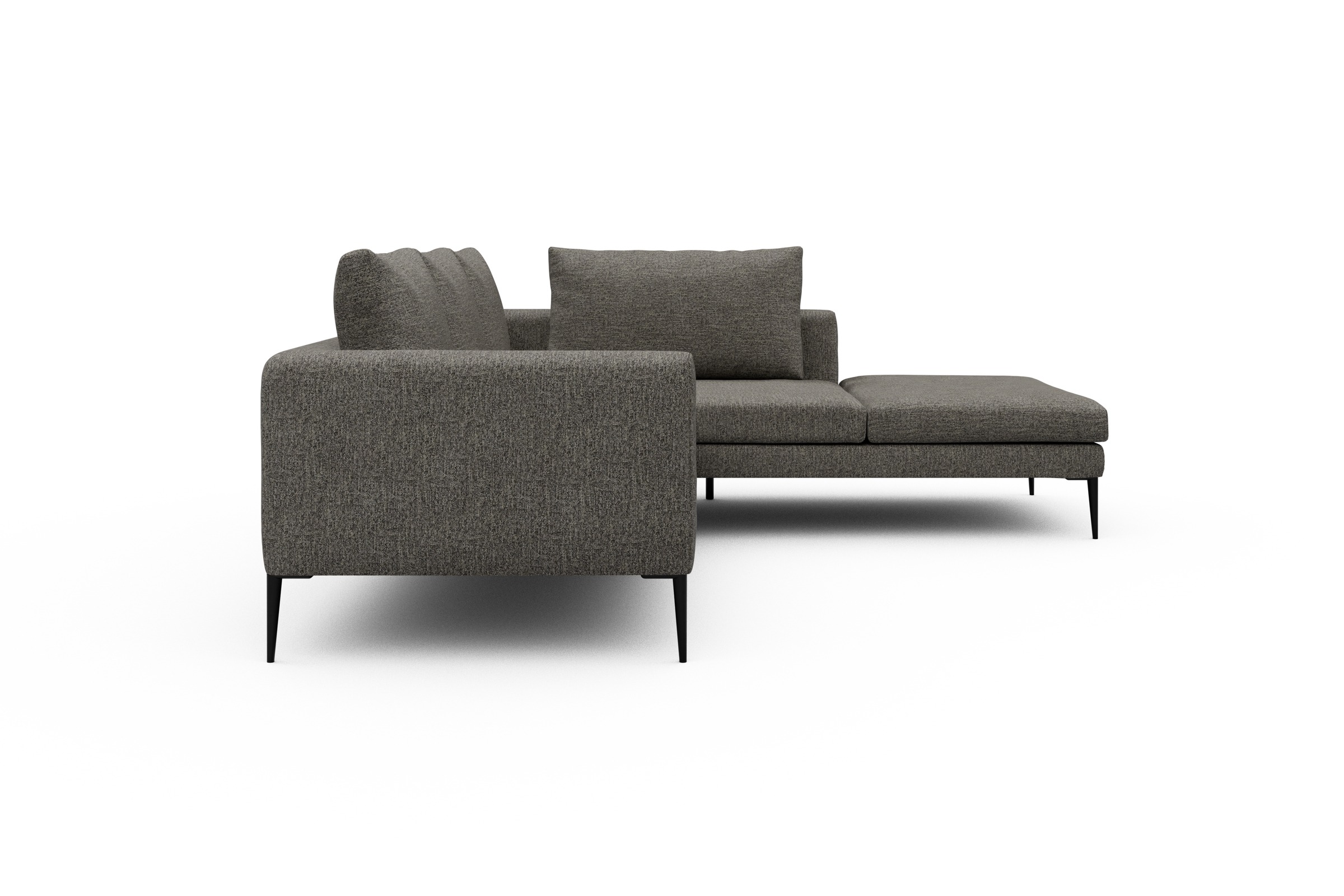Ecksofa Paul Relax-Ecke rechts mit 2-Sitzer Carreno-Sepie-Brown