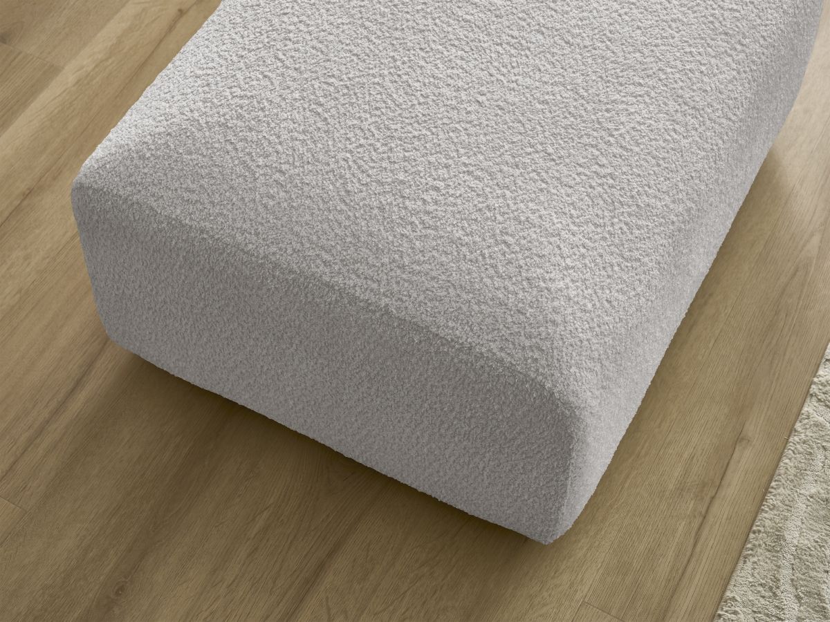 Bobochic Tina Pouf Bouclé-Stoff Hellgrau
