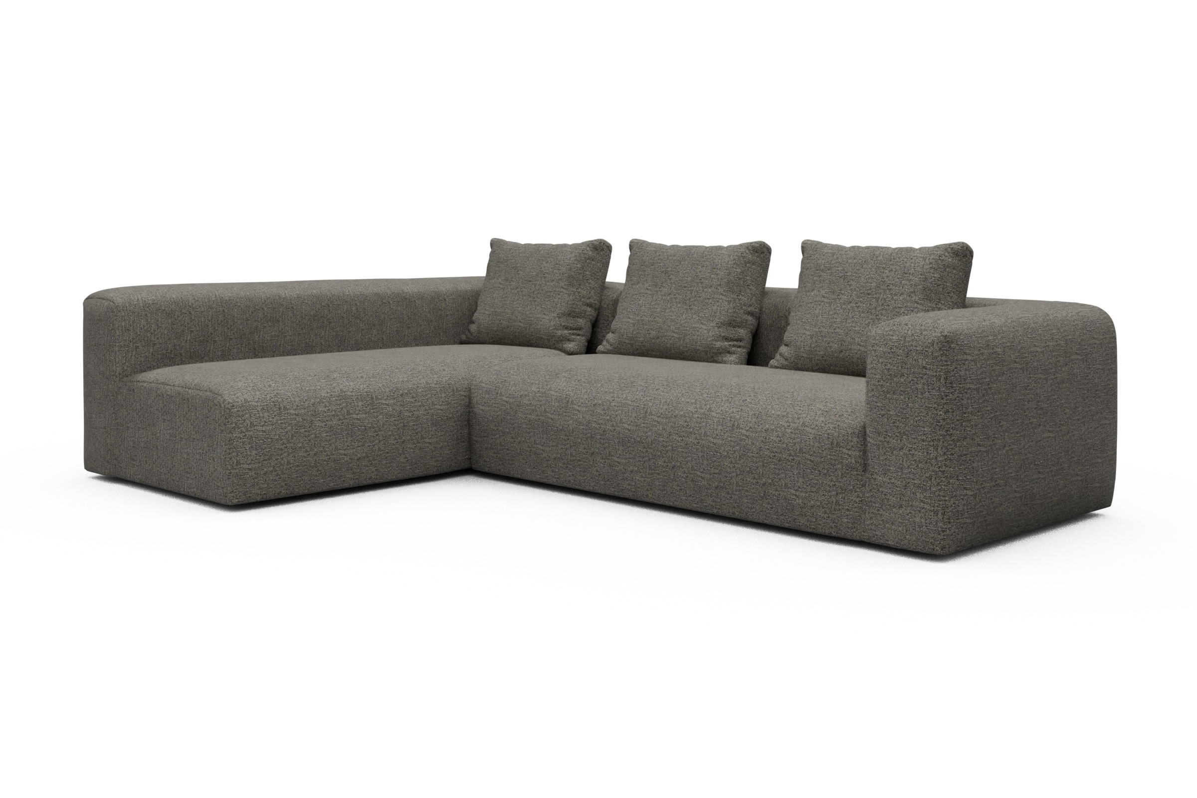Ecksofa Fred 2x 2,5-Sitzer links offen Carreno-Sepie-Brown