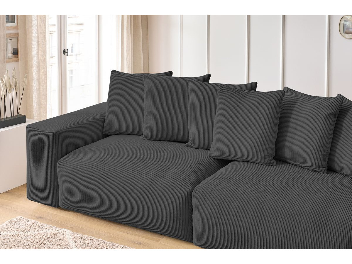 Bobochic Voltaire Sofa 4-Sitzer 320 × 124 cm Cordsamt Dunkelgrau