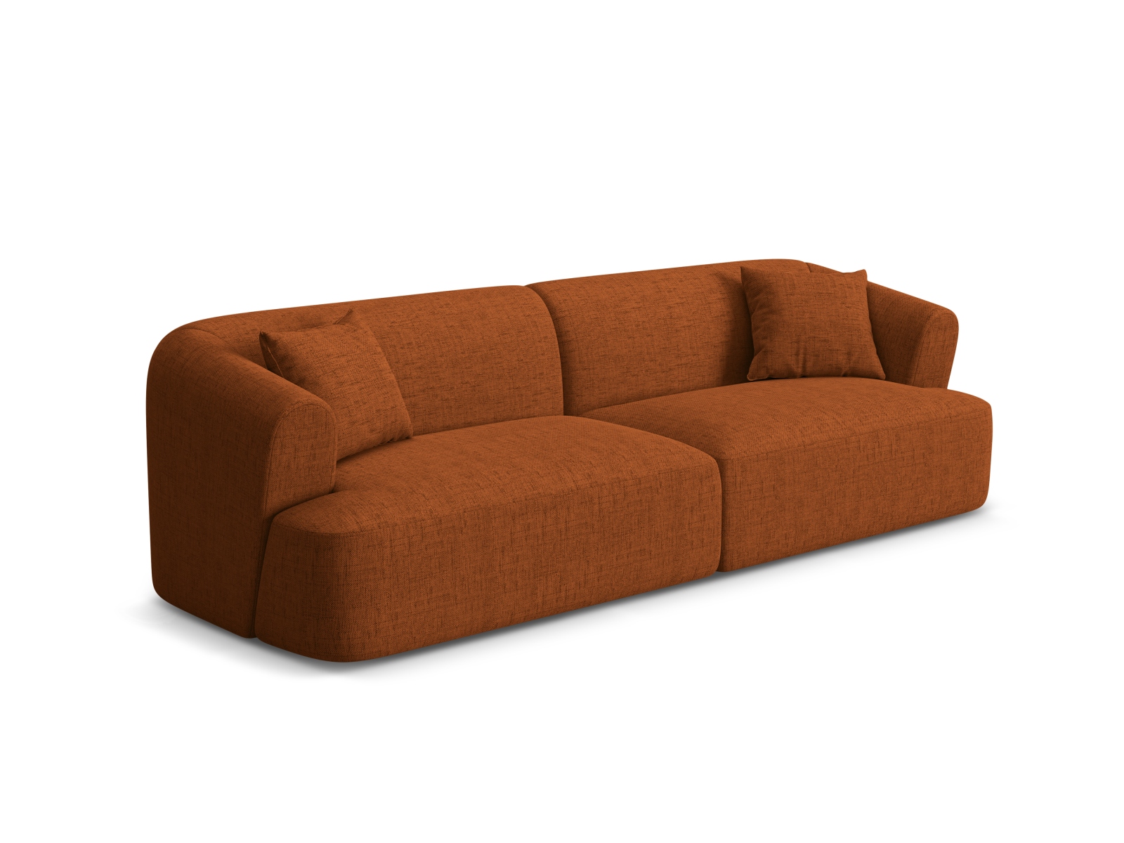 Cosmopolitan Design Sofa Campi 4-Sitzer Strukturierter Stoff Moly Ziegel