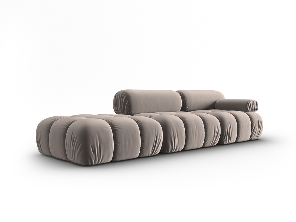 Cosmopolitan Design Modulares Sofa Cortina 4-Sitzer Samt Bluvel Cappuccino Links