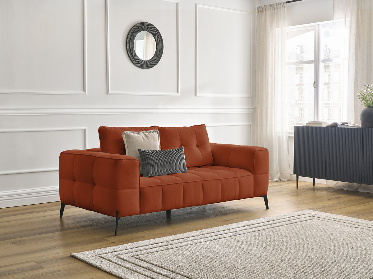 Bobochic Anis Sofa 2-Sitzer Strukturstoff Orange