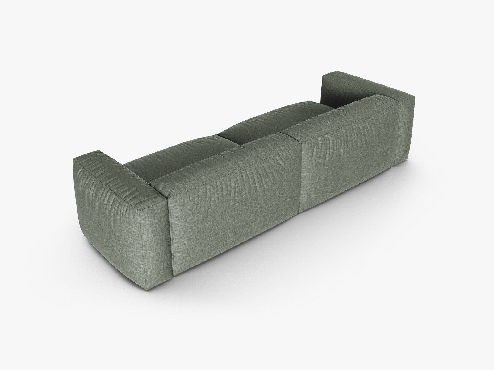 Micadoni Sofa Martina 4-Sitzer 90cm Sitztiefe Strukturierter Stoff Boston Moßgrün
