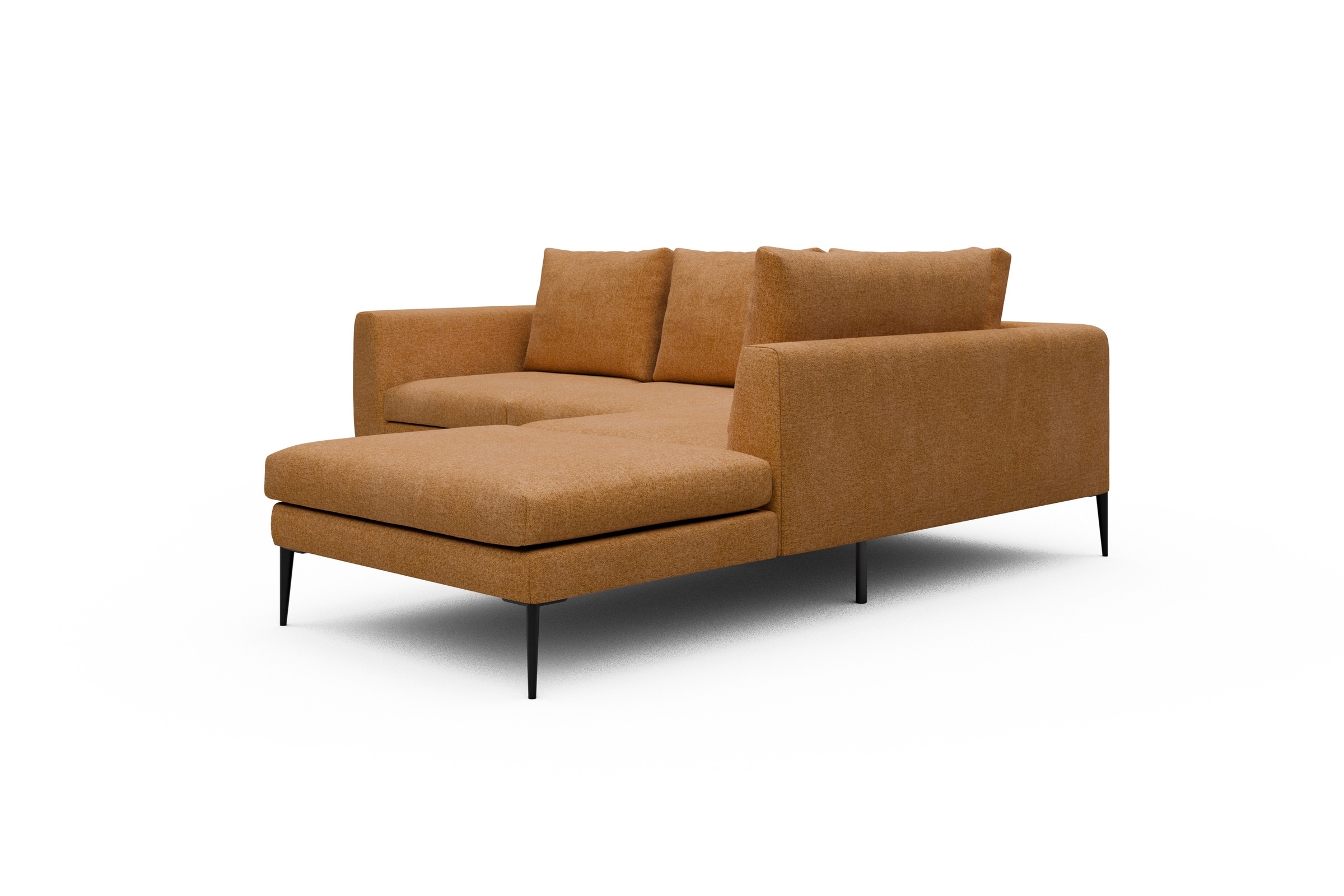 Ecksofa Paul Relax-Ecke rechts mit 2-Sitzer Casone-Warm-Yellow