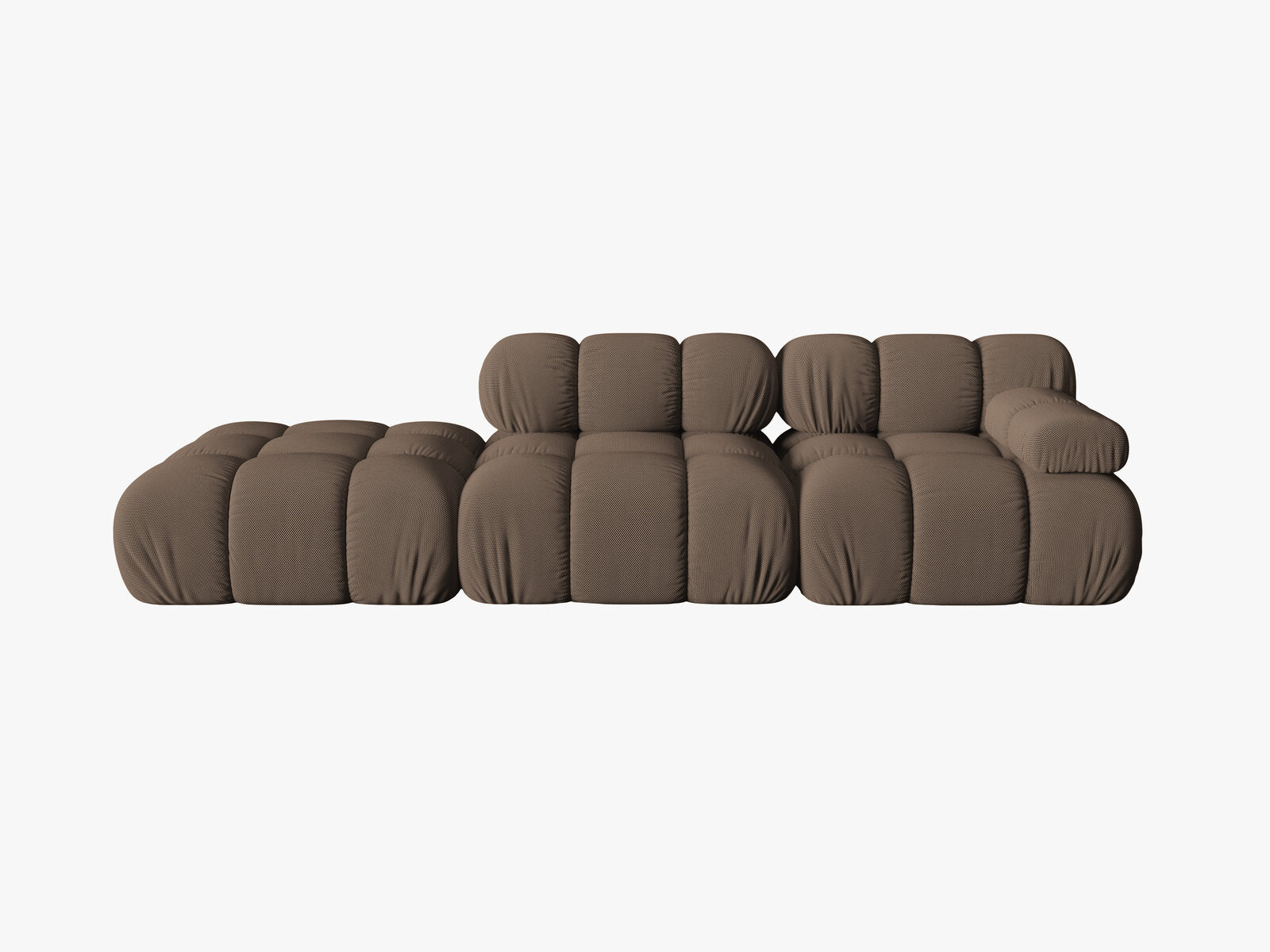 Micadoni Modulares Sofa Bellis 4-Sitzer Links 3D-Stoff Sonic Braun