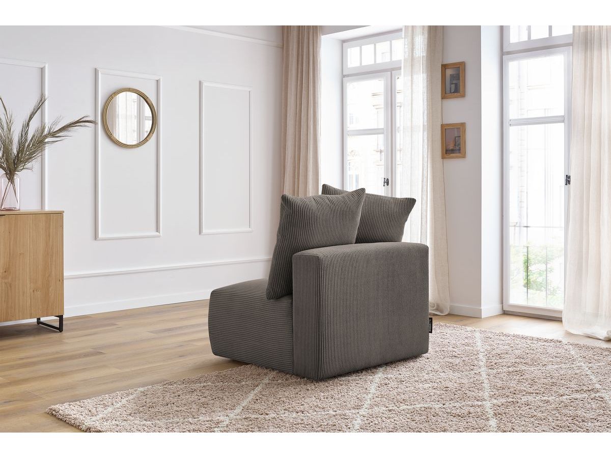 Bobochic Voltaire Sofamodul 1-Sitzer 90 × 100 cm Cordsamt Taupe