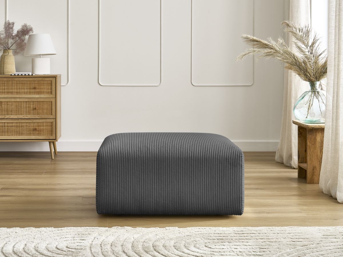 Bobochic Tina Pouf Cordsamt Dunkelgrau
