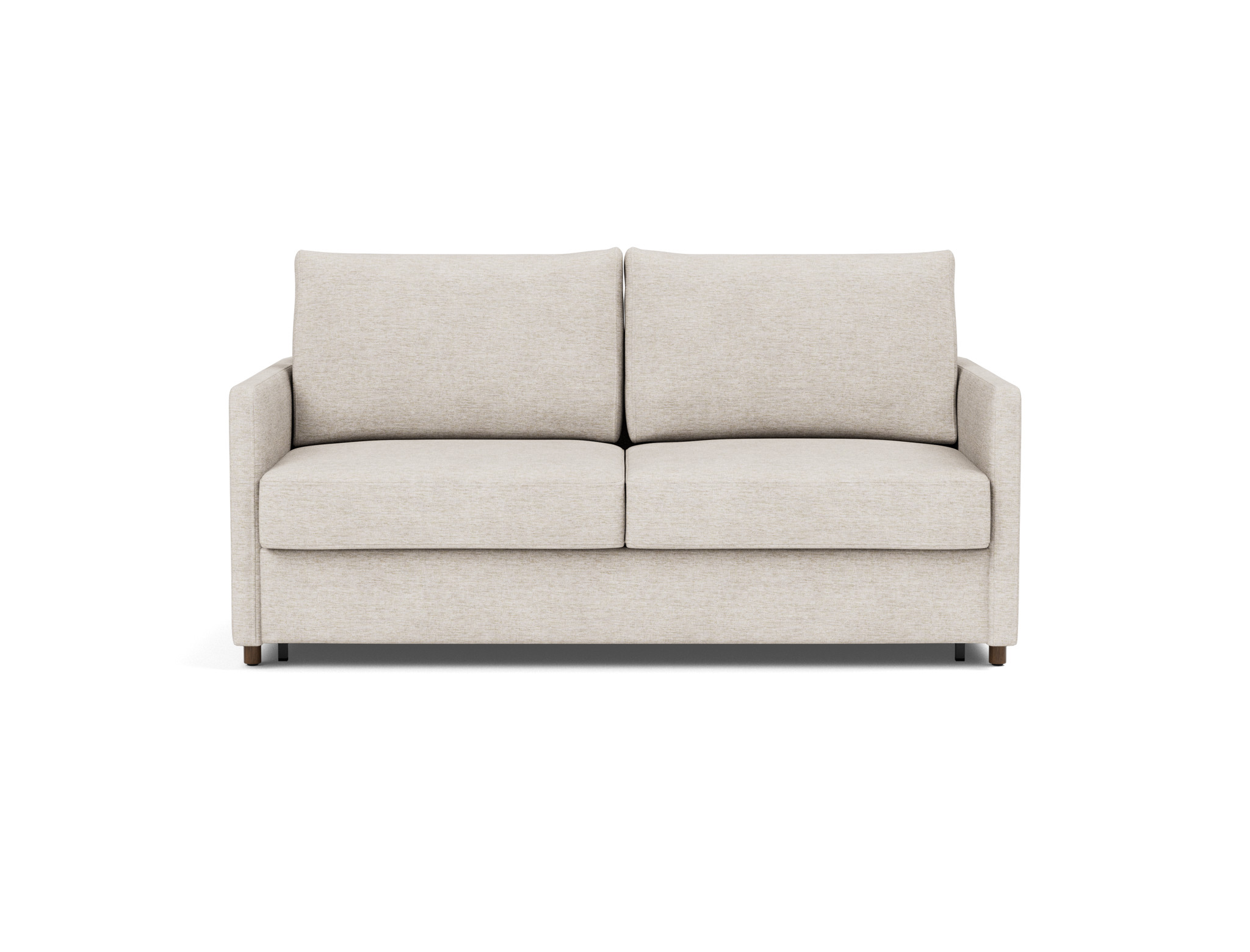 Schlafsofa Neah mit Slim-Armlehnen 160 Chenille Yuveno 470-Natural