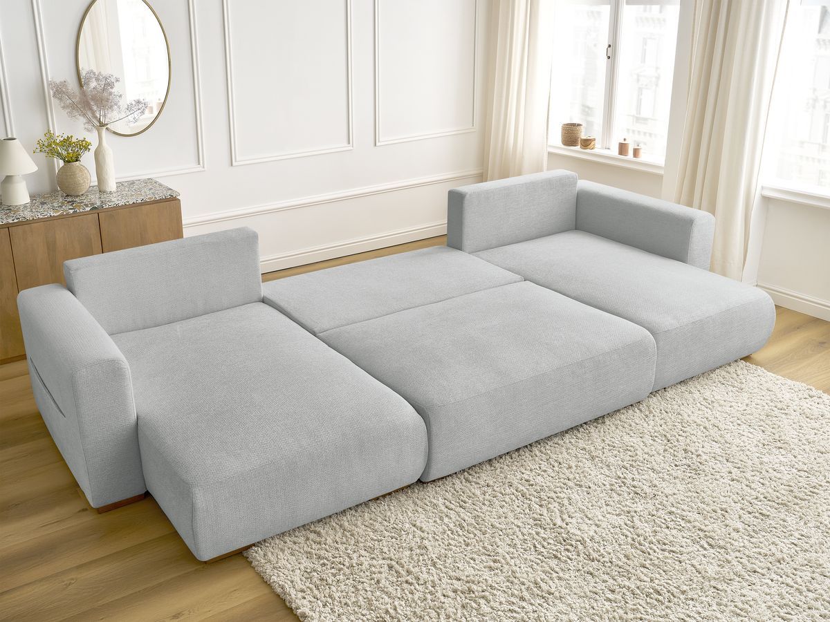 Bobochic Sidonie Wohnlandschaft Melange-Stoff Hellgrau