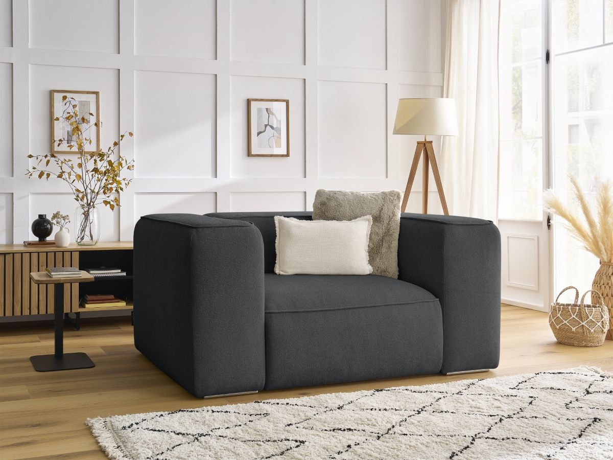 Bobochic Zephyr Sessel Strukturstoff Dunkelgrau