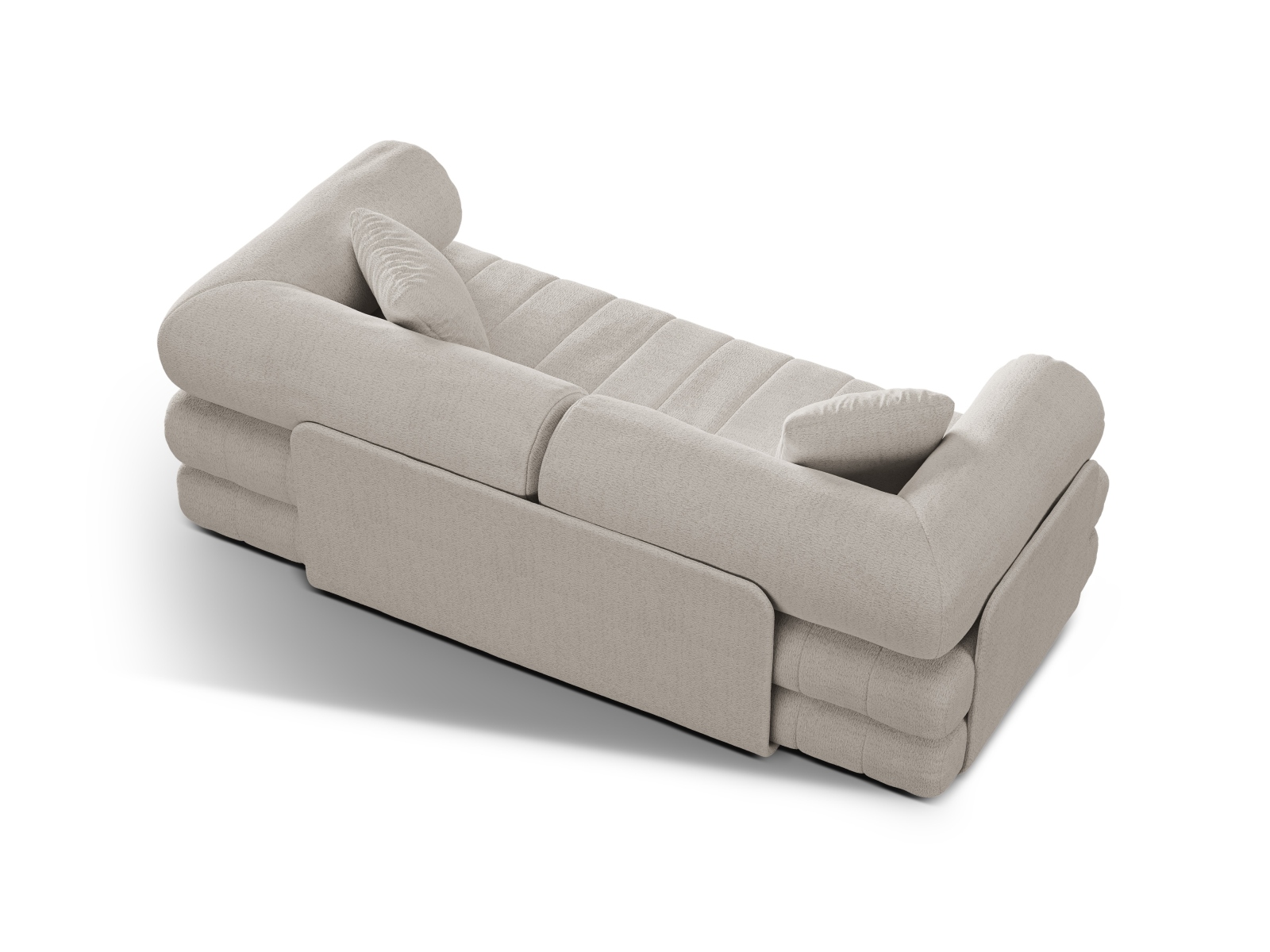 Cosmopolitan Design Schlafsofa Kemi 3-Sitzer Boucle Coral Helles Beige