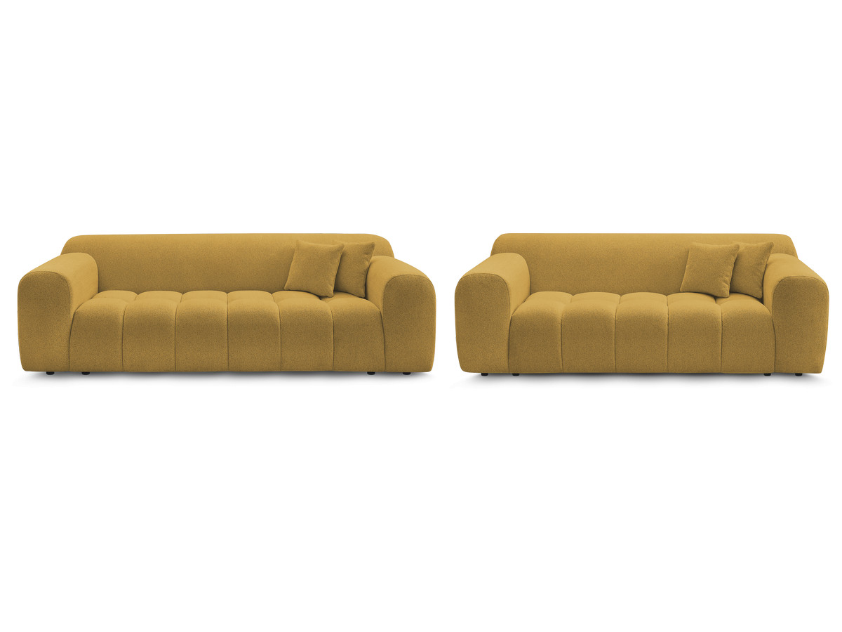 Bobochic Melisse Sofa 5-Sitzer Melange-Stoff Gelb