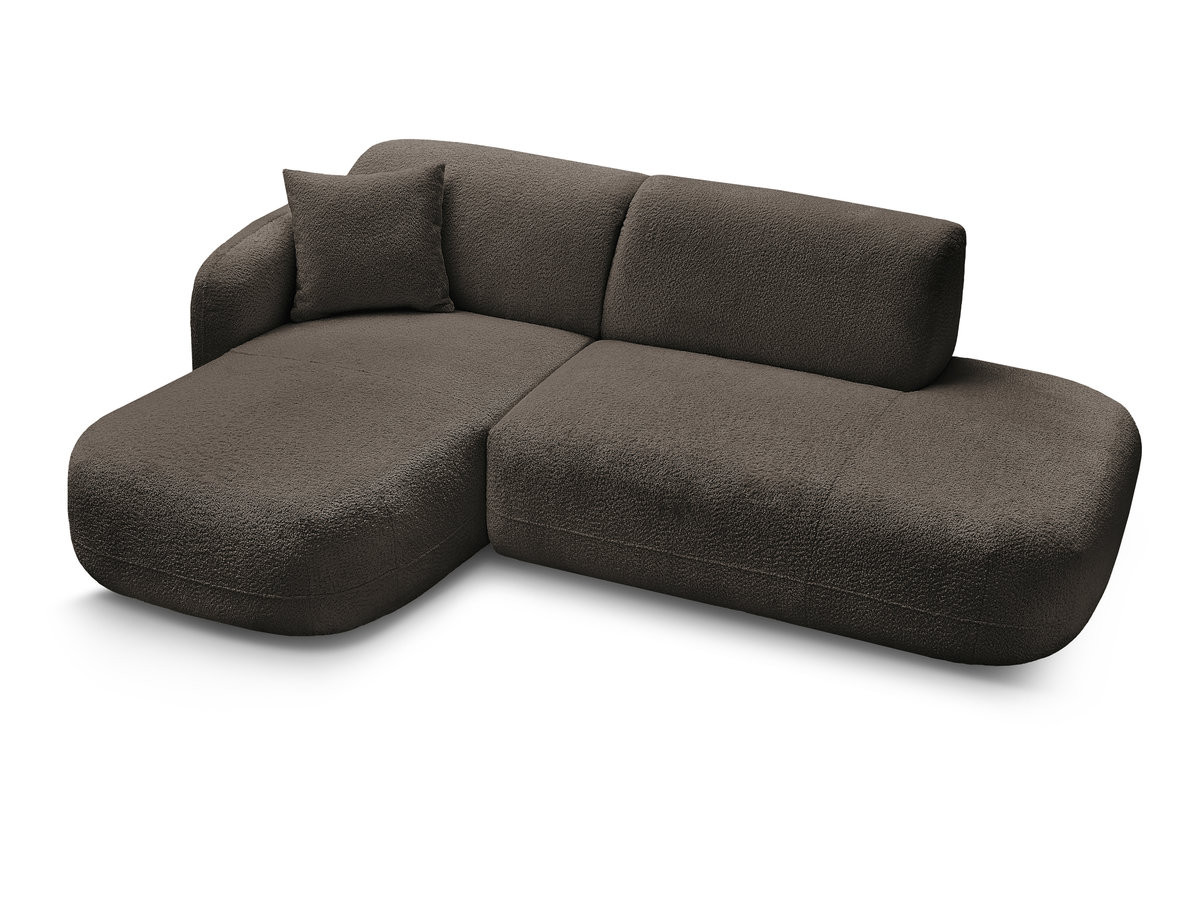 Bobochic Anda Ecksofa 241 × 163 cm Chenille Braun Ecke links