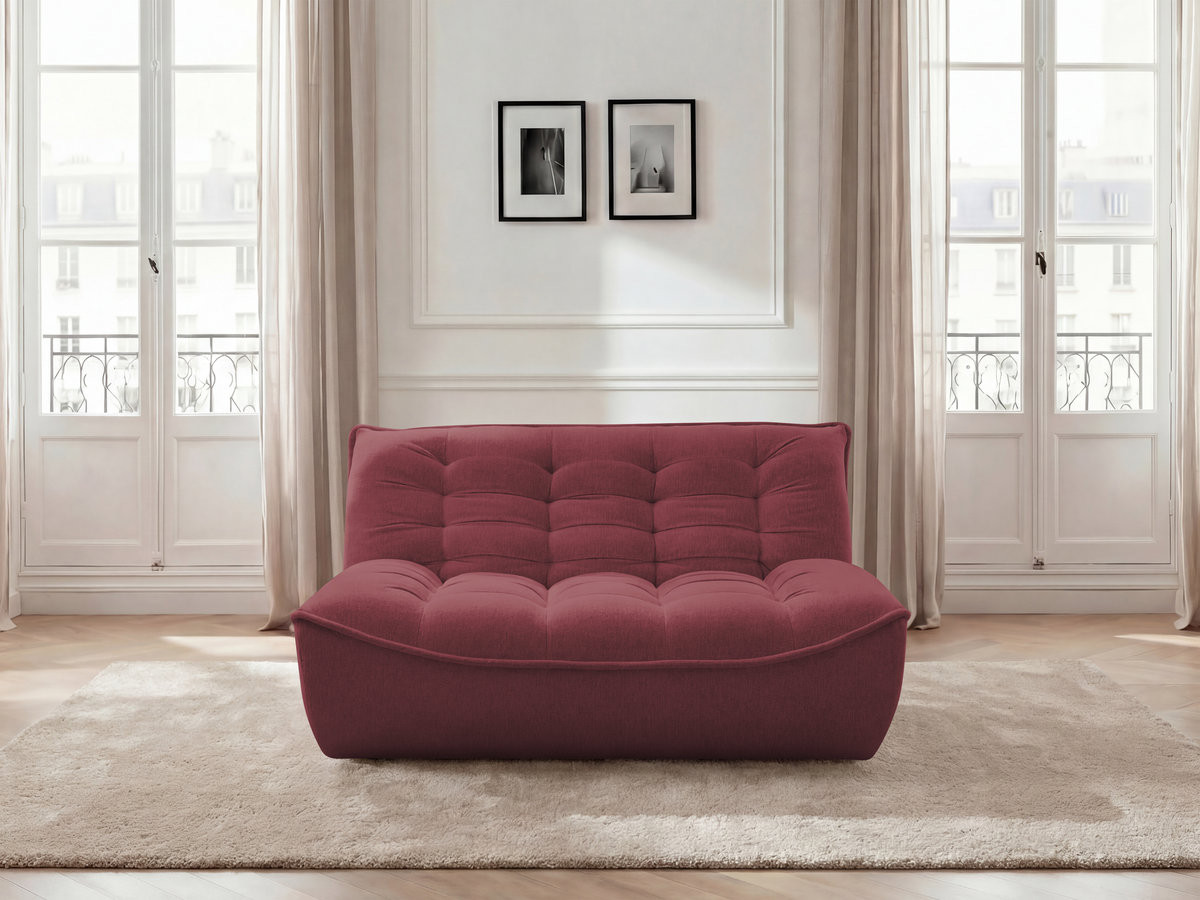Bobochic Serena Sofamodul 2-Sitzer Melange-Stoff Rot