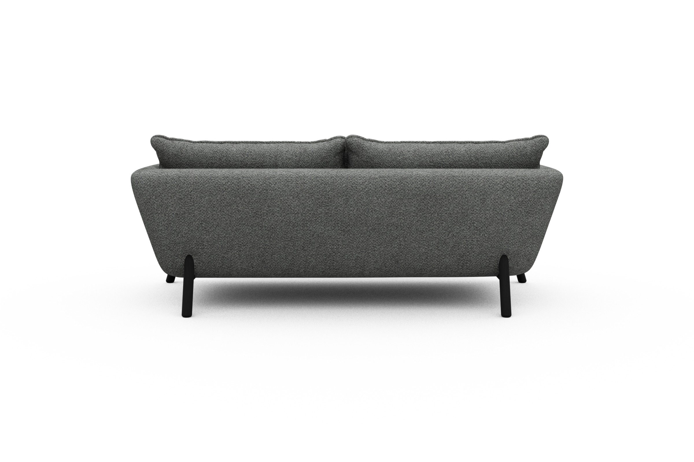 Sofa Emil PREMIUM 2-Sitzer Beinfarbe Eiche Schwarz Vanora-Warm-Grey