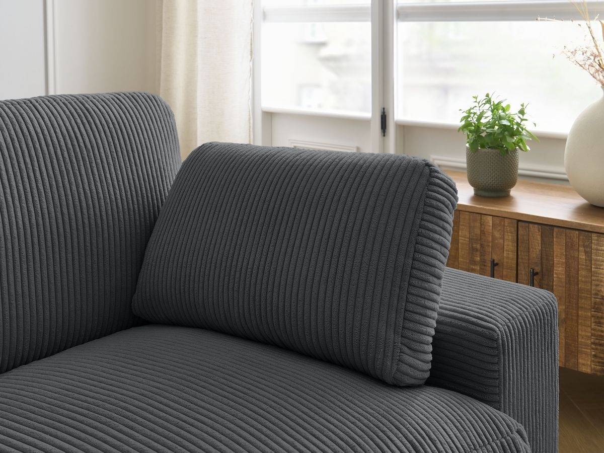 Bobochic Belair Sofa 4-Sitzer Cordsamt Dunkelgrau