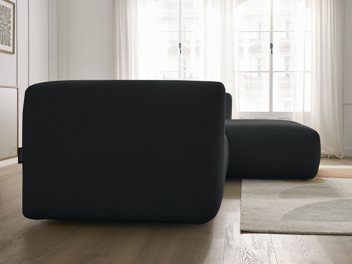 Bobochic Talia Ecksofa Melange-Stoff Schwarz Ecke rechts