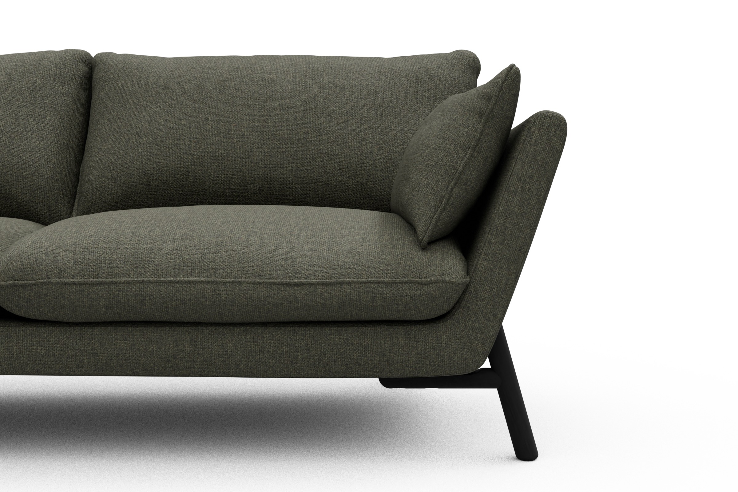 Sofa Emil 3-Sitzer Beinfarbe Eiche Schwarz Sama-Winter-Moss