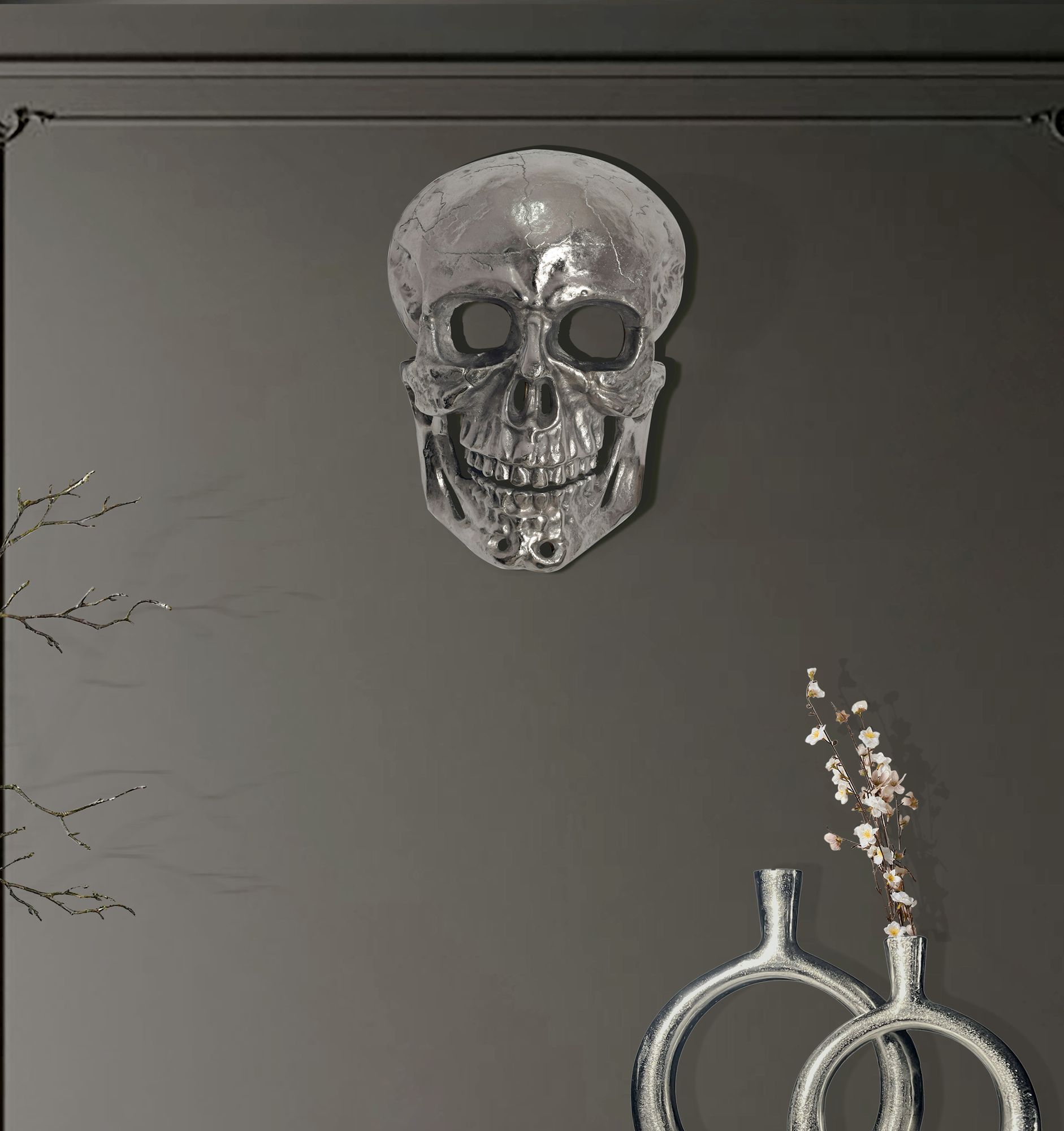 Wandobjekt Ibestad Aluminium Silber 30 × 15,5 × 41 cm