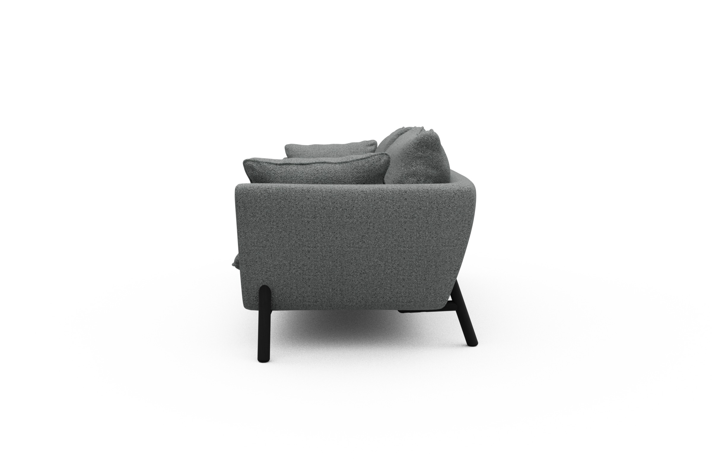 Sofa Emil PREMIUM 3-Sitzer Beinfarbe Eiche Schwarz Aivi-Gravet-Grey