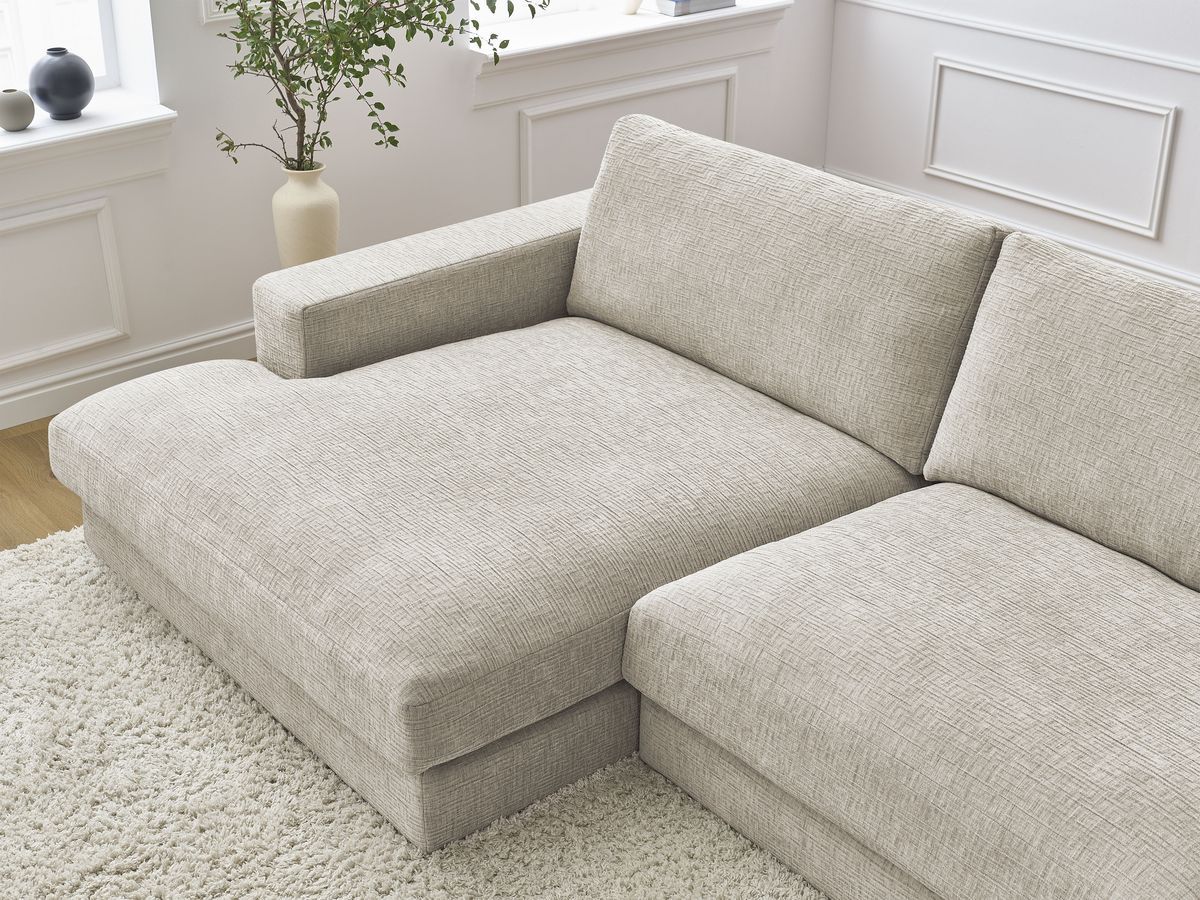 Bobochic Leonard Ecksofa 234 × 159 cm Strukturstoff Beige Ecke links
