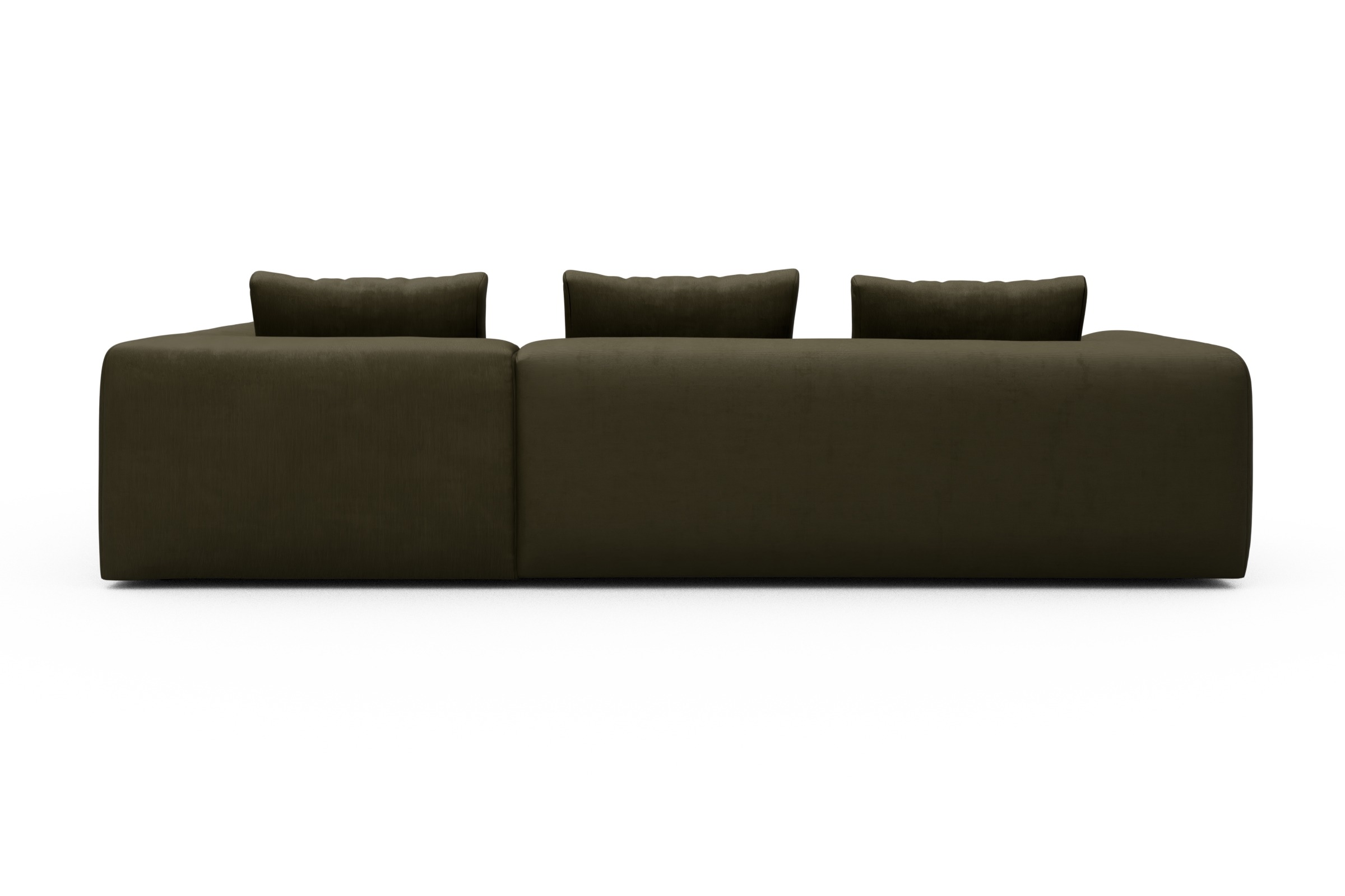 Ecksofa Fred Relax-Ecke rechts mit 2,5-Sitzer Cordufine-Pine-Green