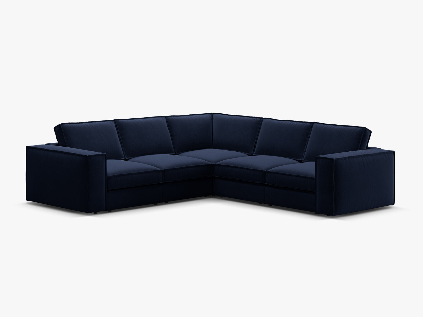 Micadoni symmetrisches modulares Ecksofa Pola 4-Sitzer Königsblau