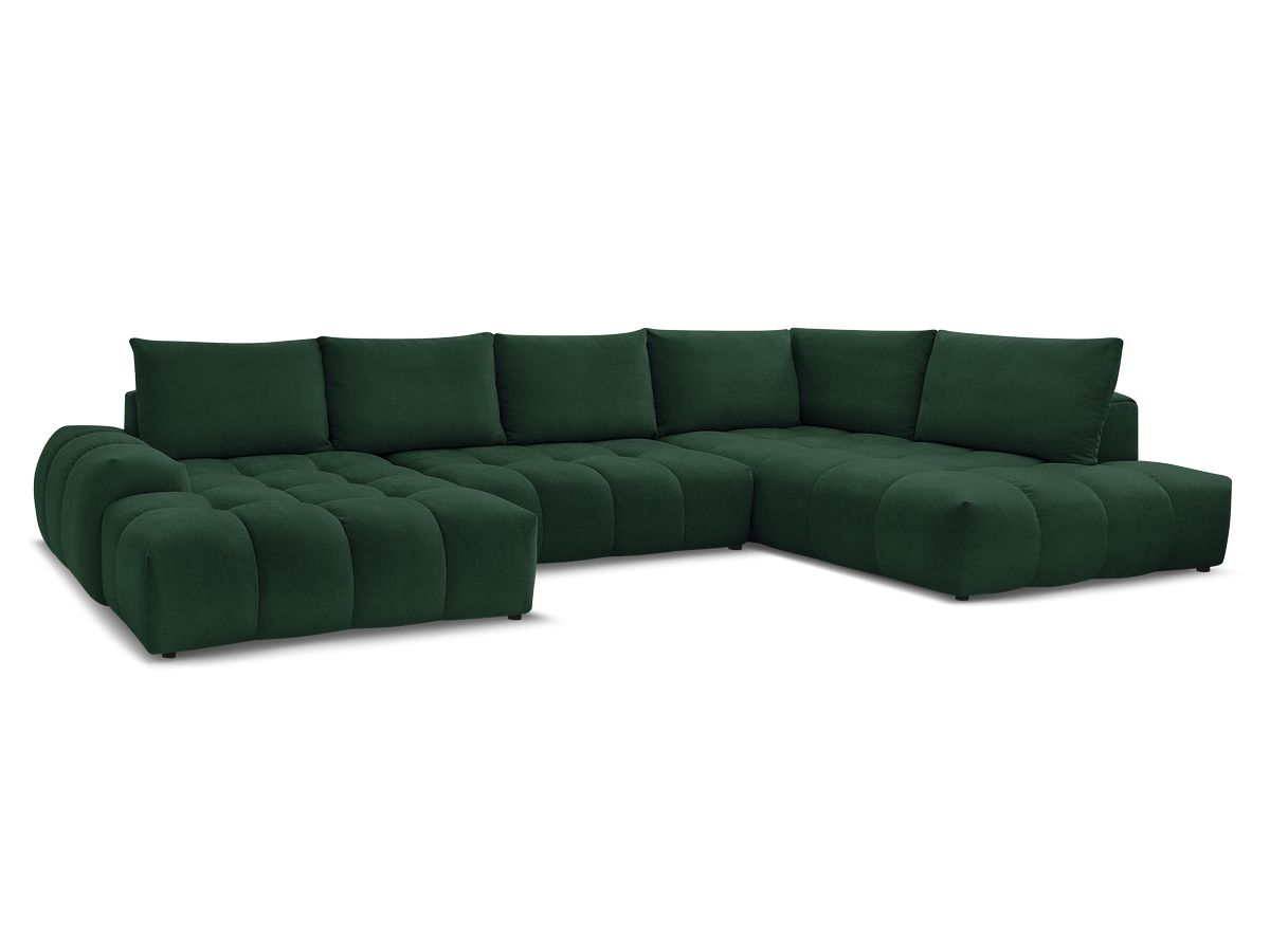 Bobochic Everest Wohnlandschaft, 6 Kissen Strukturstoff Grün Ecke links