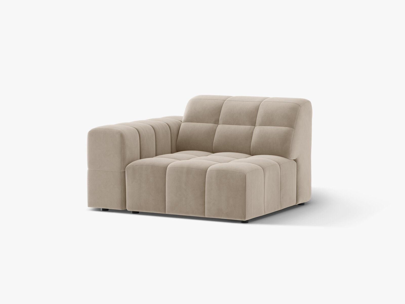 Micadoni Jennifer Sofamodul Links Samt Bluvel Dunkelbeige