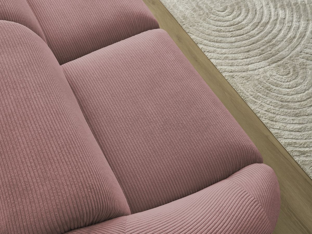 Bobochic Tina Sofa 3-Sitzer Cordsamt Rosa