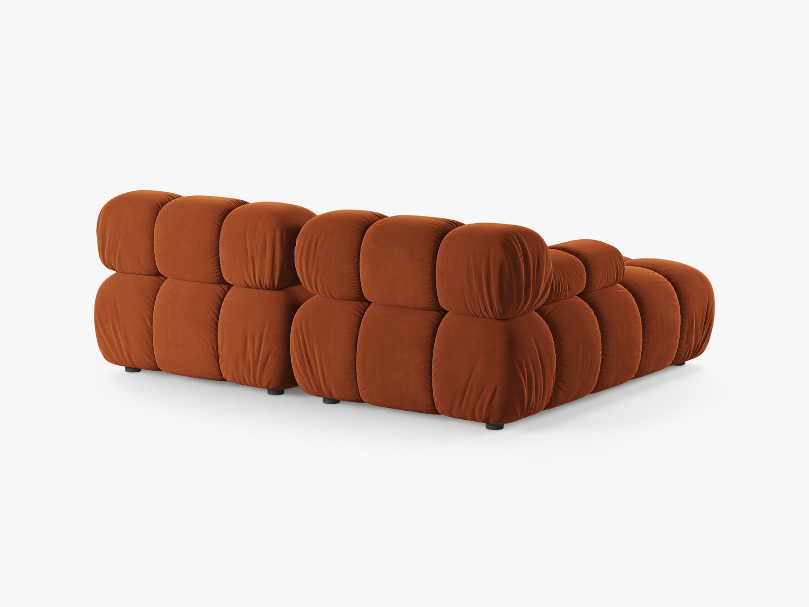 Micadoni Modulares Ecksofa Bellis 3-Sitzer Links Samt Bluvel Terrakotta