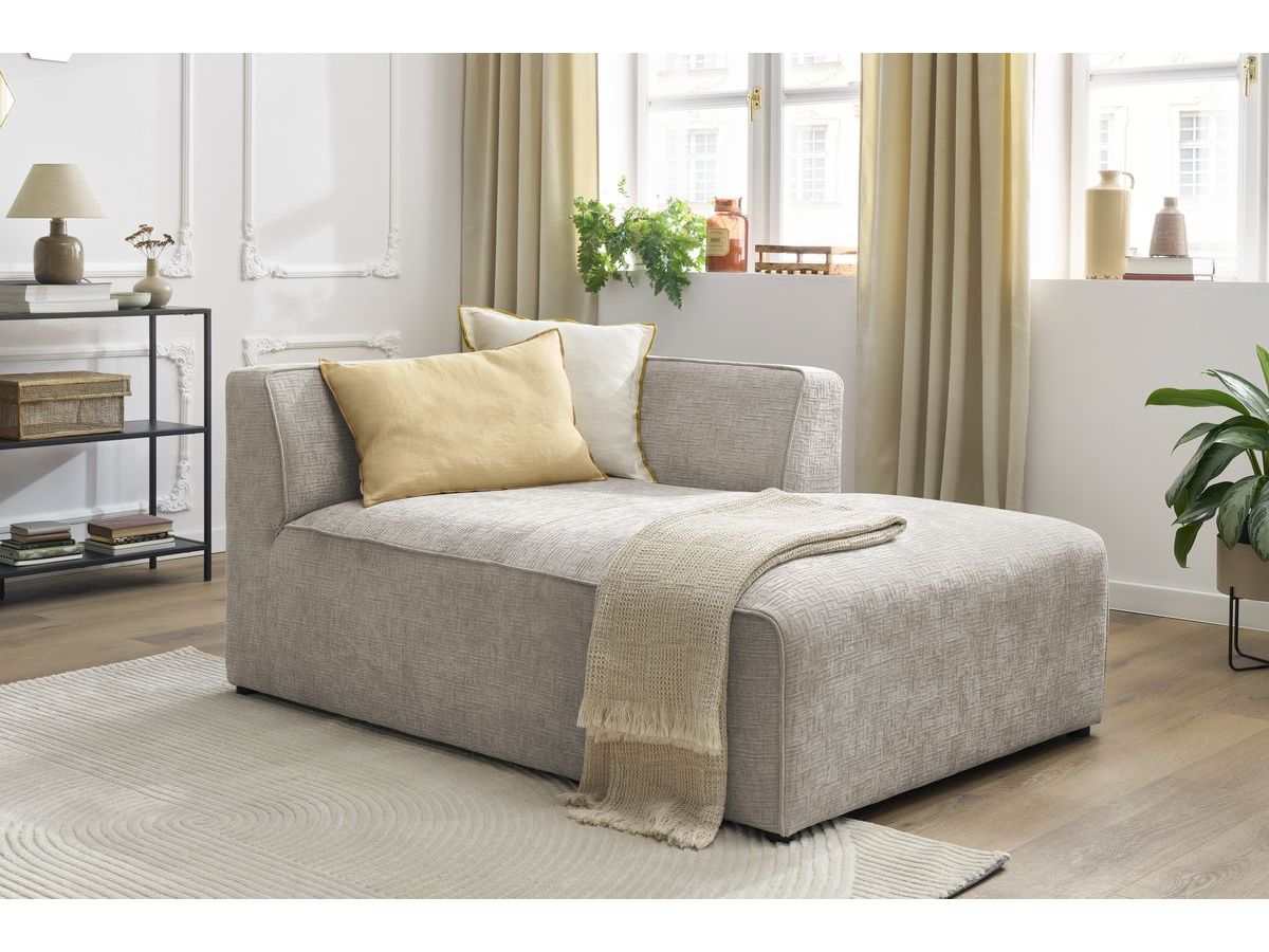 Bobochic Megeve Méridienne-Modul Strukturstoff Beige Ecke rechts