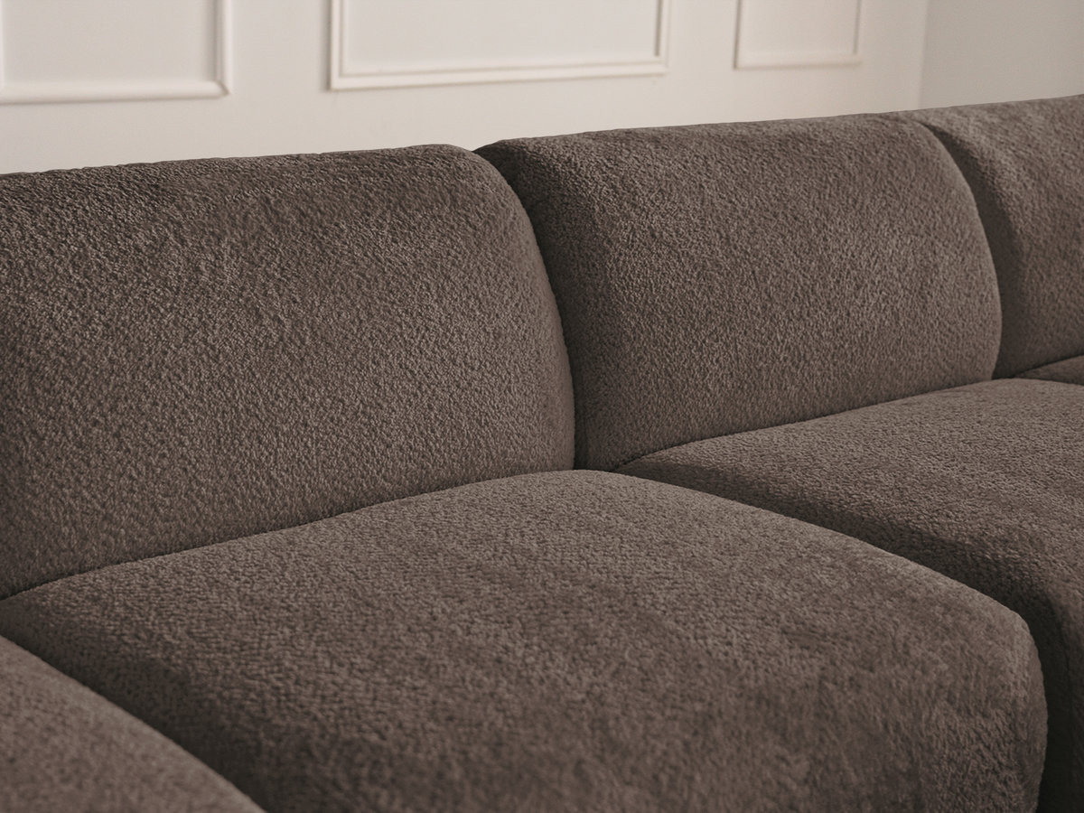 Bobochic Anda Ecksofa 279 × 264 cm Chenille Braun Ecke links